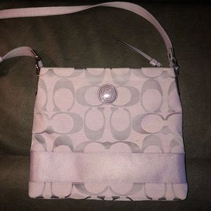 Purple Coach cross body bag